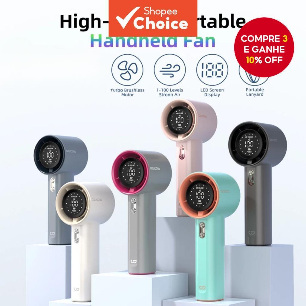  S001 Mini Ventilador Recarregável 4000MAH Ventilador Turbo com Velocidade de 0-100 Nível Alta Velocidade Ventilador