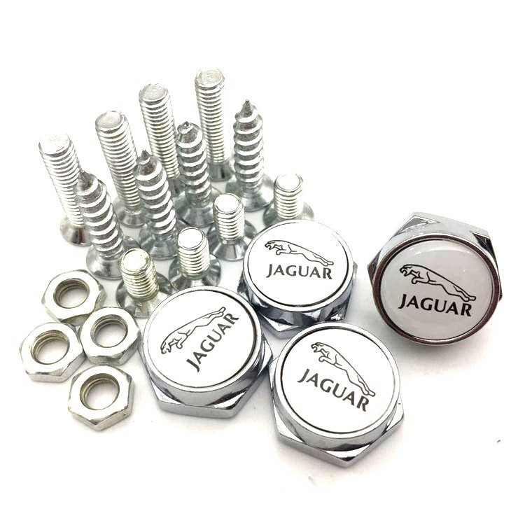 Jaguar carro modificado parafuso da placa de licença titular da placa de licença parafuso de vedação fixa jaguar placa d