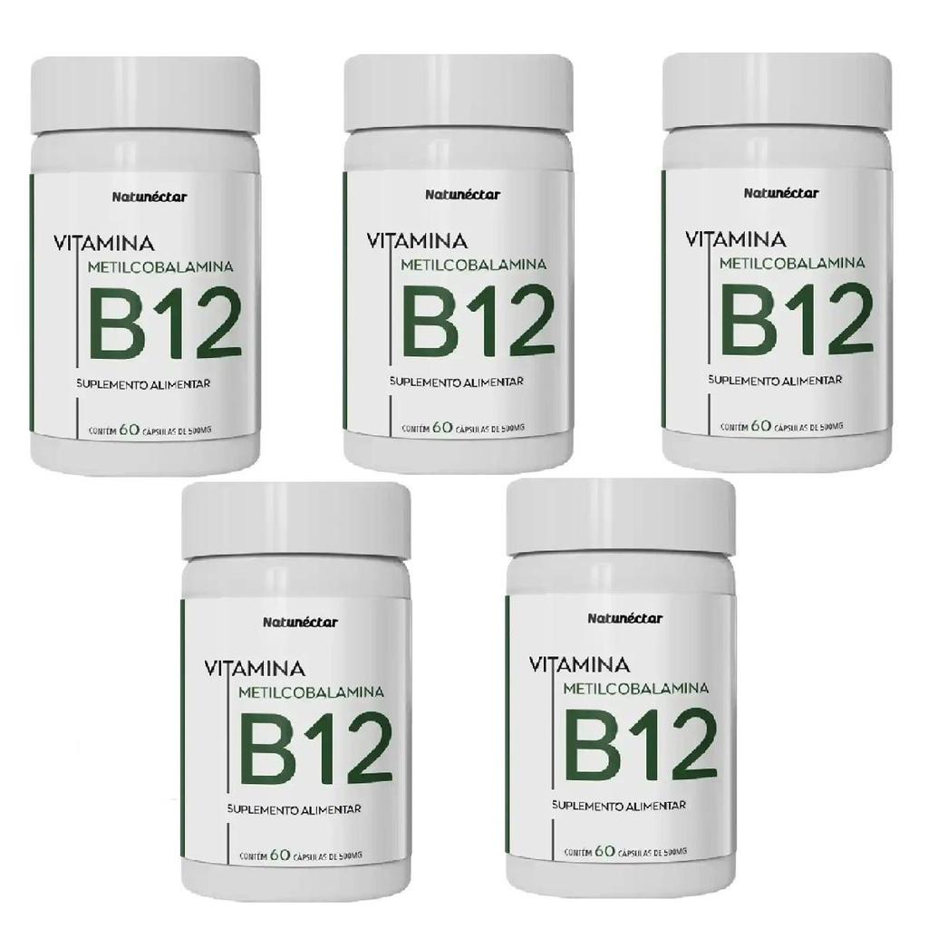 Kit Vitamina B12 Meticobalmina Natunéctar Com 5 Unidades De 60 Cápsulas Cada