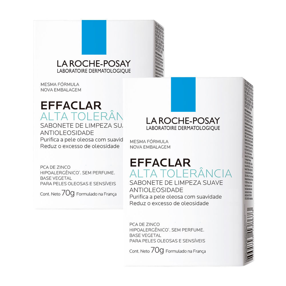 Kit 2 Sabonete Facial em Barra Effaclar Alta Tolerância La Roche-Posay 70g em Oferta na Shopee