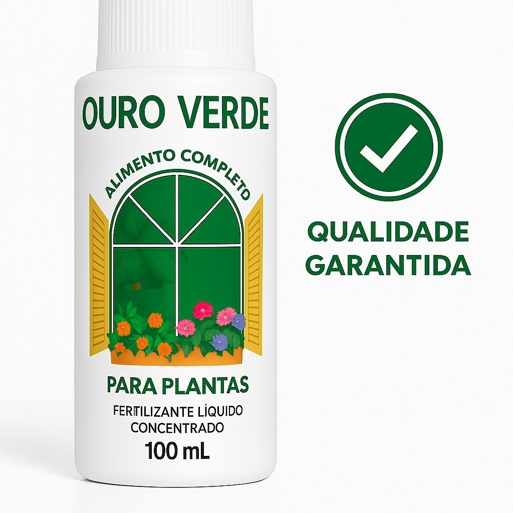 Adubo Ouro Verde 100ml Fertilizante Líquido para Plantas e Flores Folhagem E Jardim em Oferta na Shopee