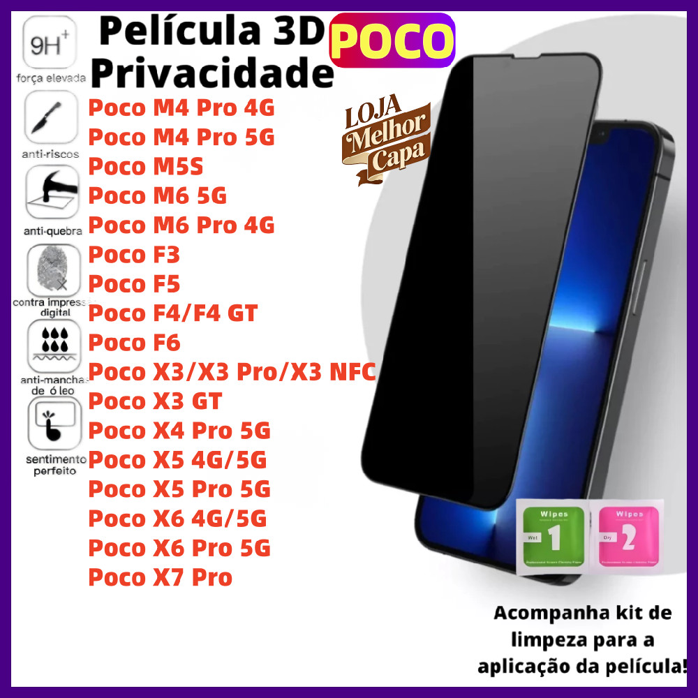 Película Para Xiaomi Mi Poco X7 X6 X3 F5 X5 F3 X4 M6 F6 M5S F4 M4 Pro NFC GT 4G