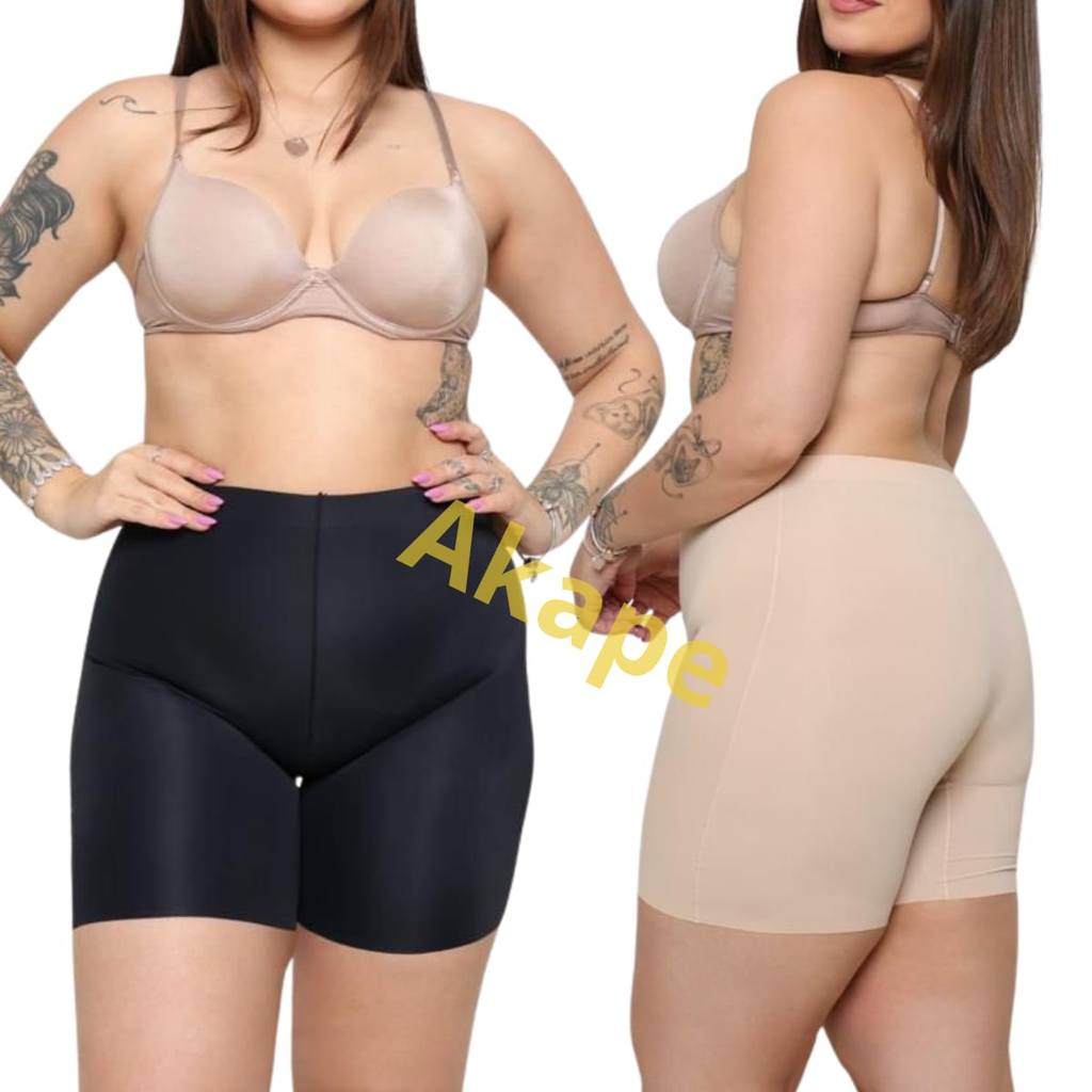 Short segunda pele feminina Lisa Berge Preto cinta Bermuda Modeladora  Lisa Sem Costura Confortável. em Oferta na Shopee