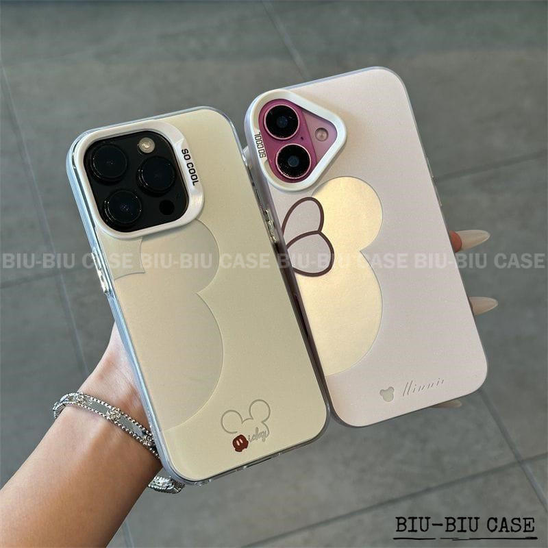 Capinha capa de Minnie iPhone 17 11 12 13 15 14 16 Pro Max Xr Xs Max 7+ 8+ pulseira rosa Capa TPU choque