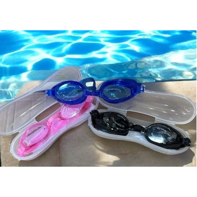 Óculos De Natação com Protetor Ouvido e Estojo Criança Juvenil Proteção água