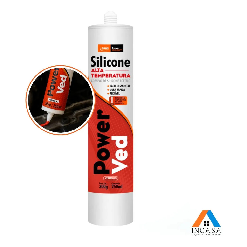 Kit 2 Adesivo Silicone Acético Alta Temperatura Vermelho Caixas de Cambio e Termostato Bomba Dágua