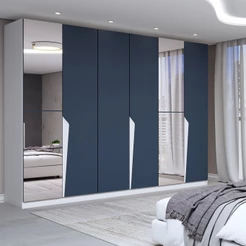 Guarda-Roupa Casal Luxe 2,42 Metros 6 Portas 4 Gavetas com Espelho - Panorama Móveis