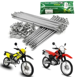 JOGO DE RAIOS TRASEIRO CROMADO 4MM SMARTFOX HONDA XR 250 TORNADO 250 2001 - 2008