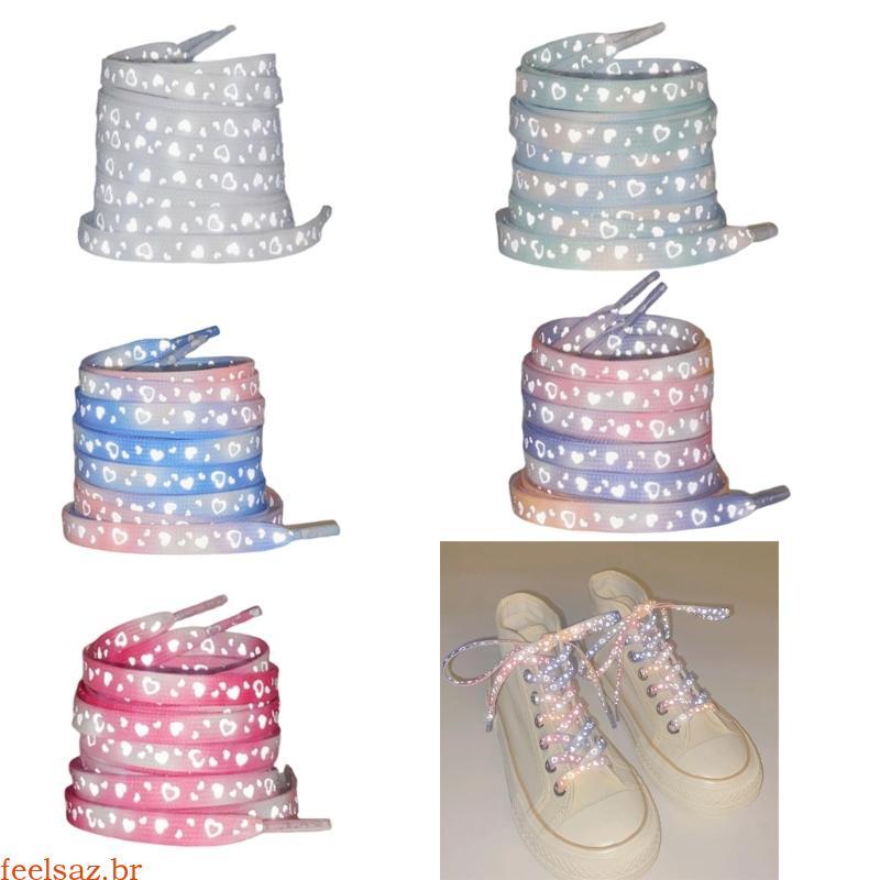 feelsaz Cadarços Luminosos Coração Cordas Refletivas Poliéster Perfeitas Para Atividades Noturnas Enthu
