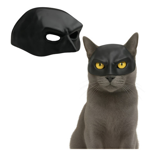 Máscara Batman Cosplay Morcego Fantasia Gato Halloween Preto