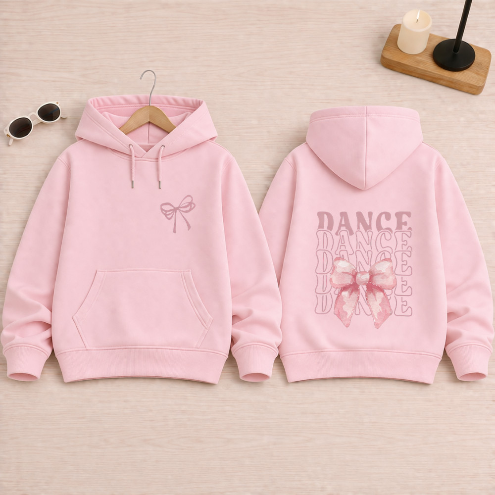 Blusa de Frio Infantil Feminina Moletom com Capuz Estampa Laço Dance Quentinha