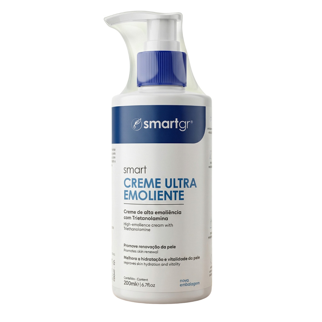 Smart Creme Ultra Emoliente 200ml Limpeza de Pele Hidratação Profissional Rosto Emoliente Facial