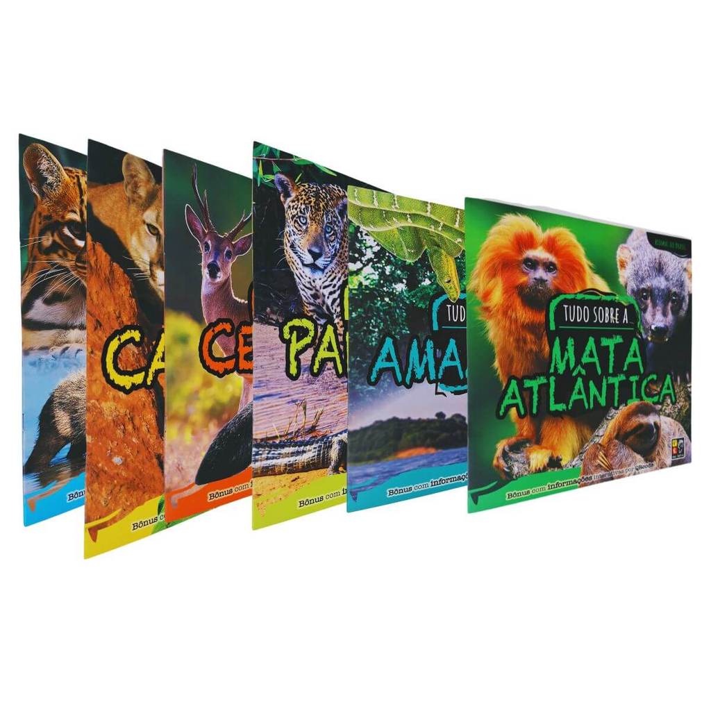 6 Livros Coleção Biomas do Brasil: Amazônia, Caatinga, Pampa, Cerrado, Mata Atlântica e Pantanal