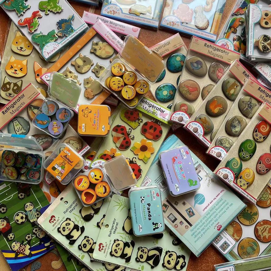 Adesivos de geladeira coleção Animal 3D vida marinha adesivos magnéticos emoji emoji quadro branco adesivos moldura de f