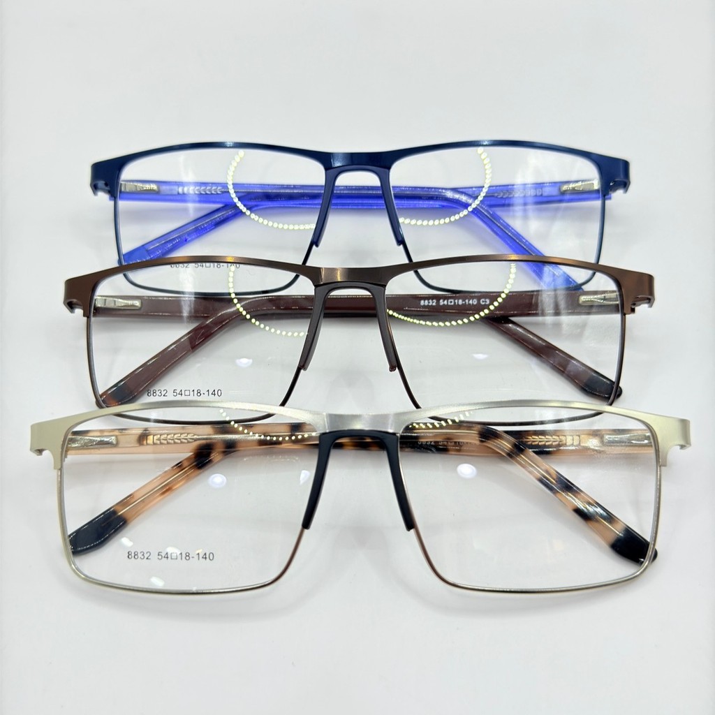 Armaçao para oculos de grau metalico,modelo Quadrado,ponte anatomica,aro completo