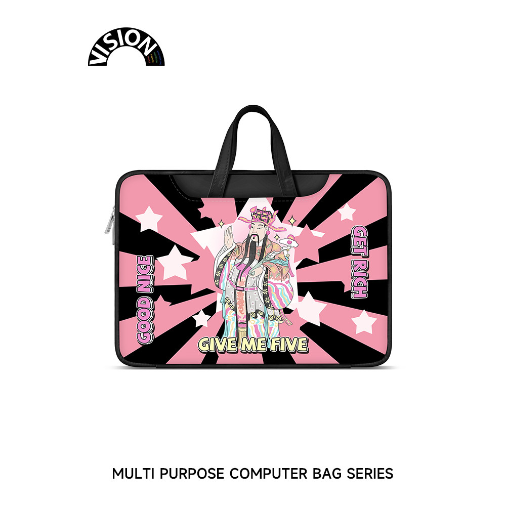 VISION Fairy Pink God of Wealth Bolsa para Laptop portátil adequada para Apple macbook 15: 20 cm Shin-Chan air13.3 Huawe