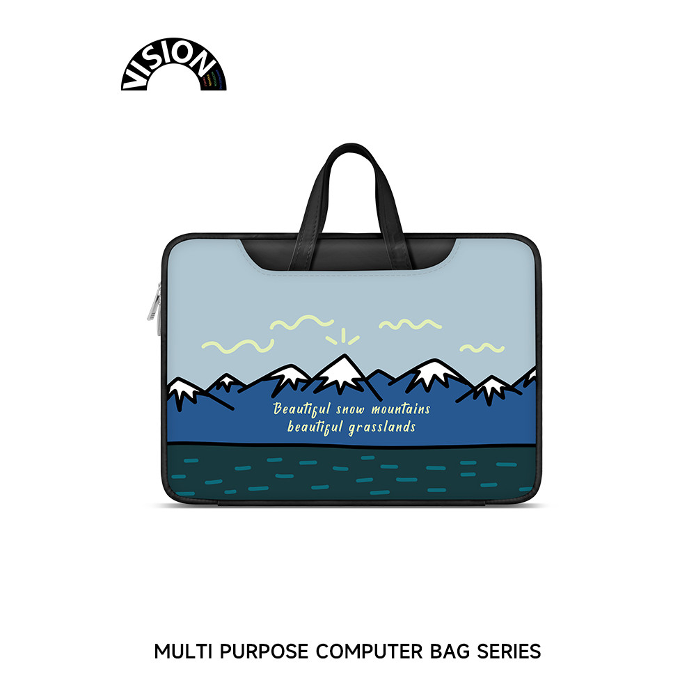 VISION Snow Mountain Ilustração Bolsa para Laptop portátil adequada para Apple macbook 15: 20 cm Shin-Chan air13.3 Huawe