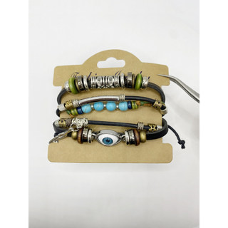 Nova Pulseira De Olho Azul Multicamadas De Couro Masculino Feminino