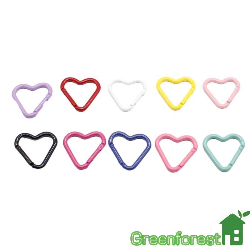 greenfor 10 Peças Mosquetão Colorido Formato Coração, Multifuncional Para Mochilas, Acessórios