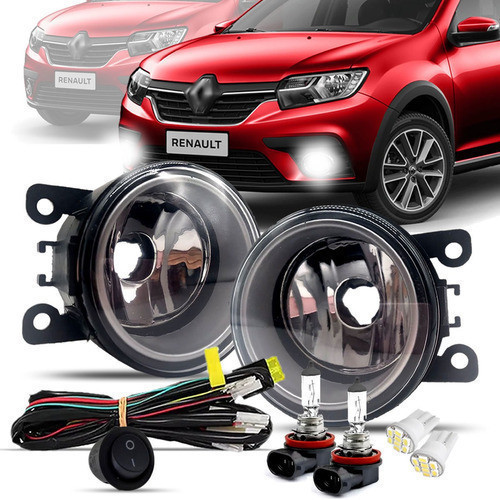 Kit Farol De Milha Logan Sandero 2020 2021 Life Zen +brindes
