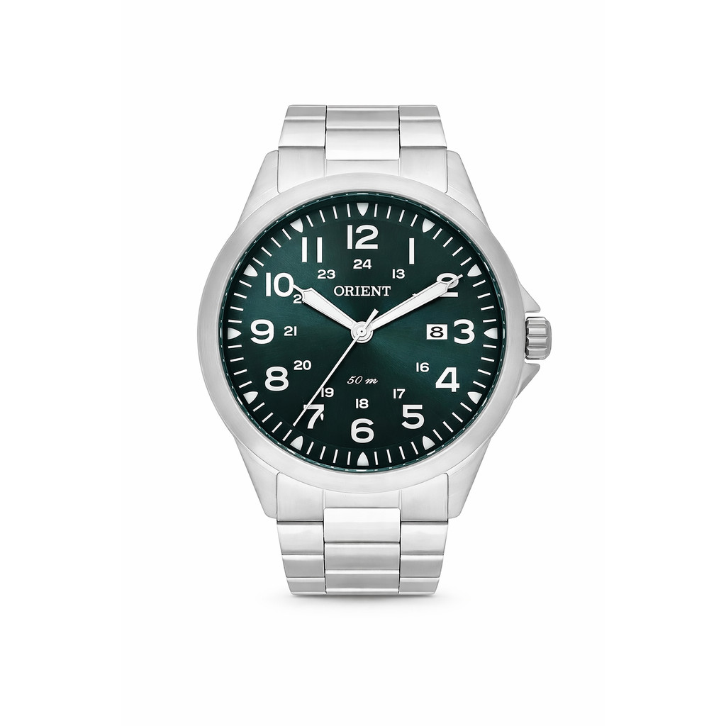 Relógio Orient Masculino Classico Prata Azul Aço MBSS1380D2SX