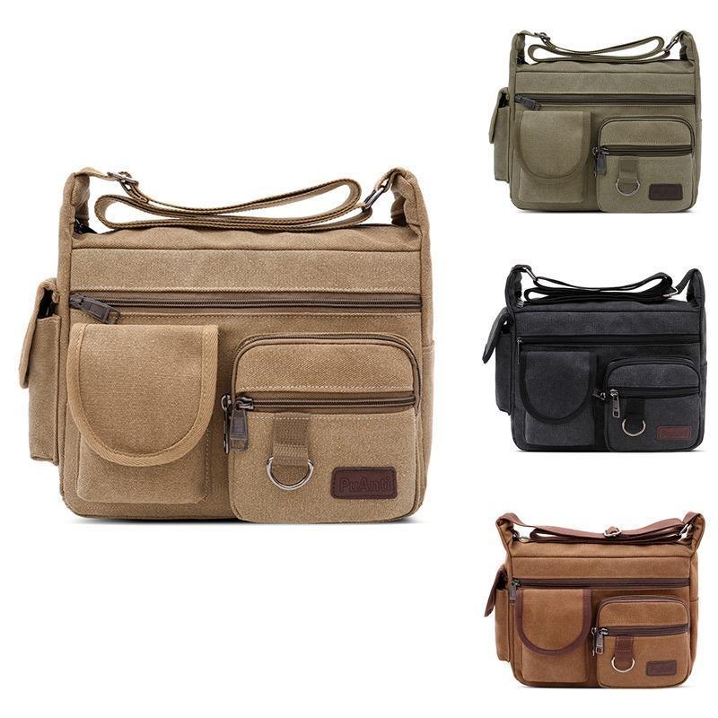 Bolsa Carteiro De Lona De Ombro Transversal Tiracolo Unisex Discreta Espaçosa Estudantes/Trabalho TR