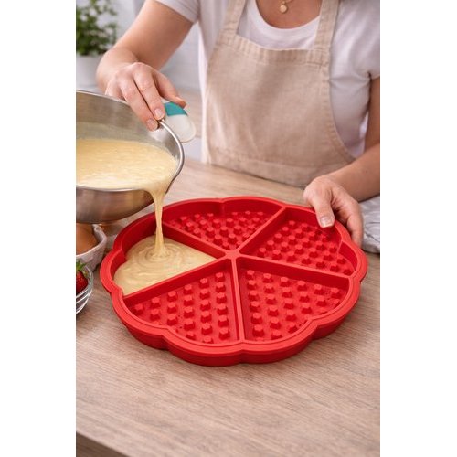 Forma Silicone Waffle 5 Cavidades Antiaderente Versatil Cozinha Air Fryer Freezer Forno Microondas - Sortida