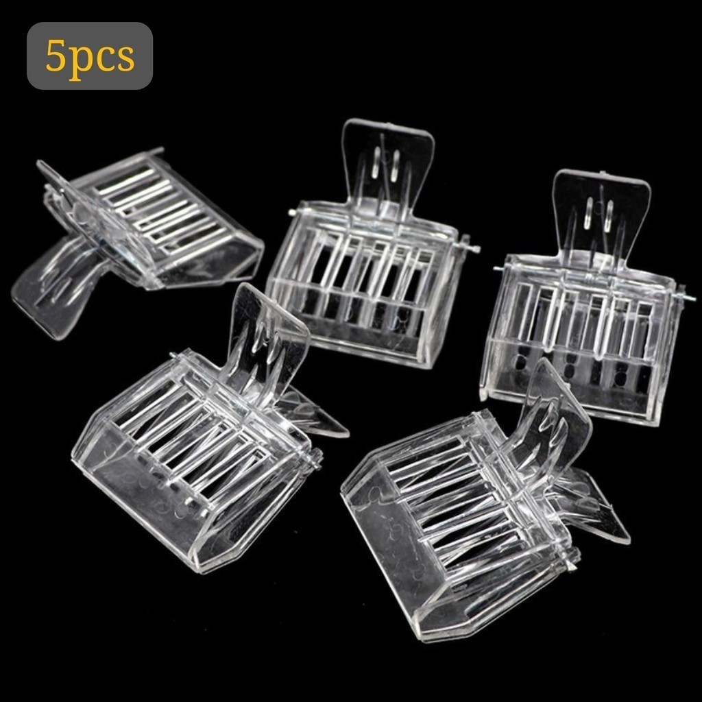 Kit 5un Gaiola Clips Presilha Pegador Plástico Acrílico P/ Captura Marcação Abelha Rainha Apicultura