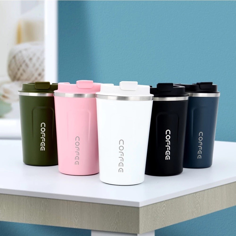 Copo Térmico Inox Café Chá Anti-vazamento Vacuum 500ml com termômetro