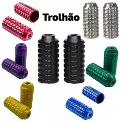 Par Pedaleira Apoio para Bike Trolhão De Alumínio Cromado,preto,azul ou vermelho- Par.