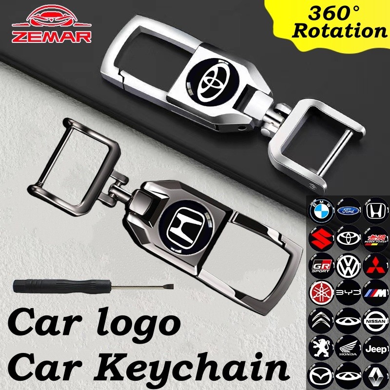 【ZM】Chaveiro Universal De Metal Para Carro , Porta-Chaves Motocicleta 360 ° Gire O