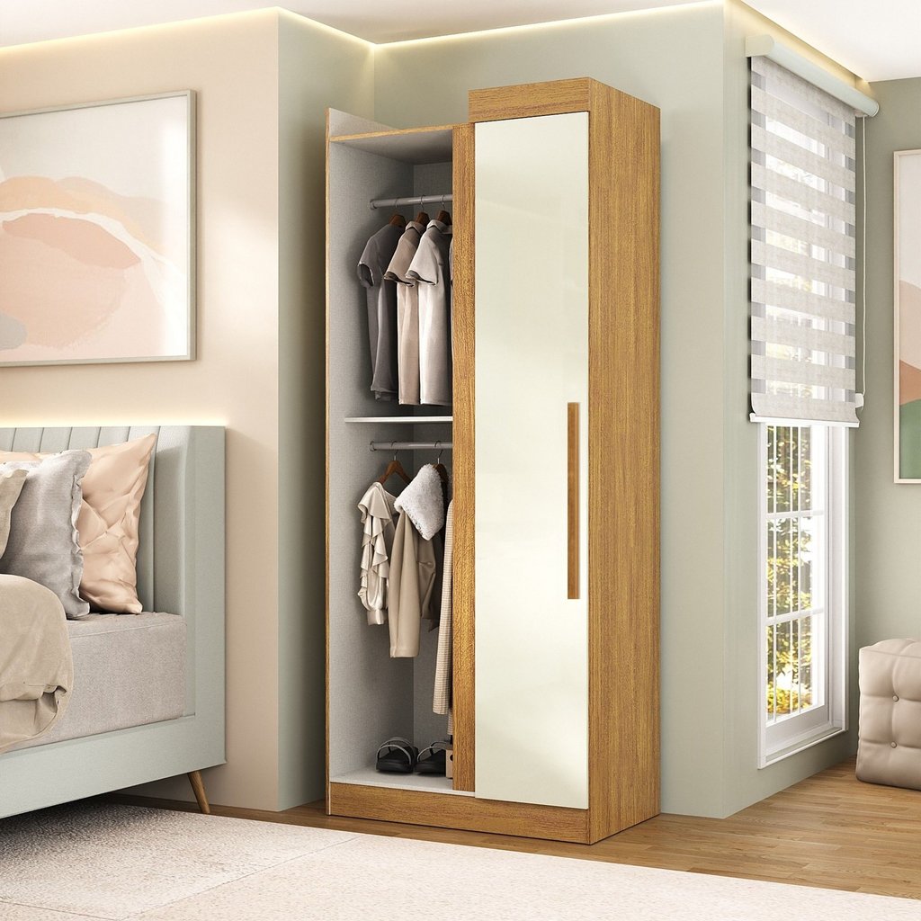Guarda-roupa Canto Reto 2 Portas Paris em Oferta na Shopee