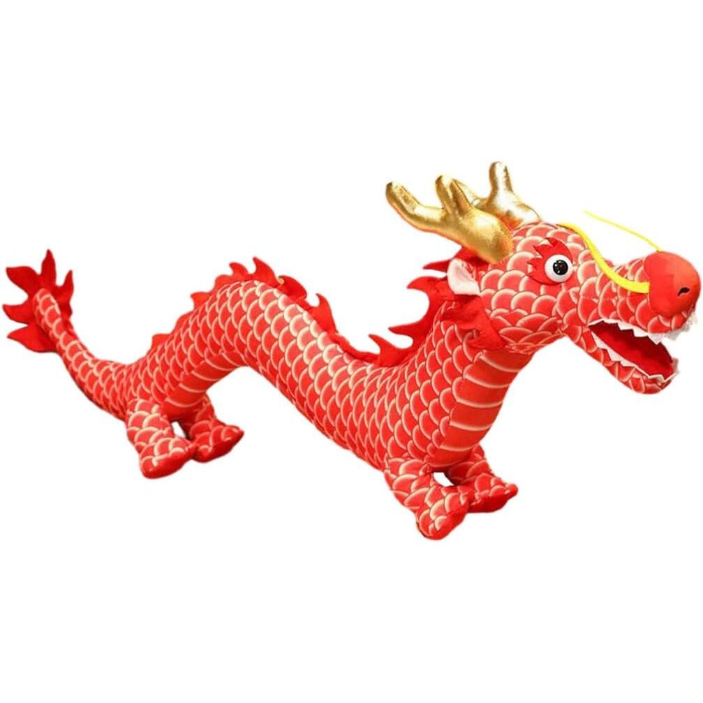 Boneca De Dragão De Desenho Animado Fofa De 1 Peça , Brinquedo De Pelúcia Chinês , Adorável Super Flexível Para Lembranc