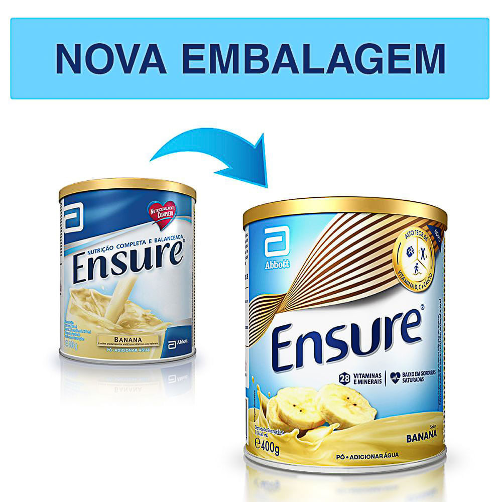 Detalhes do Suplemento Adulto Ensure Pó Sabor Banana 400g