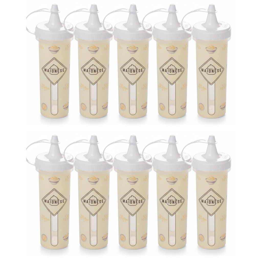 KIT 10 BISNAGA DECORADA MAIONESE 250ML PLASUTIL