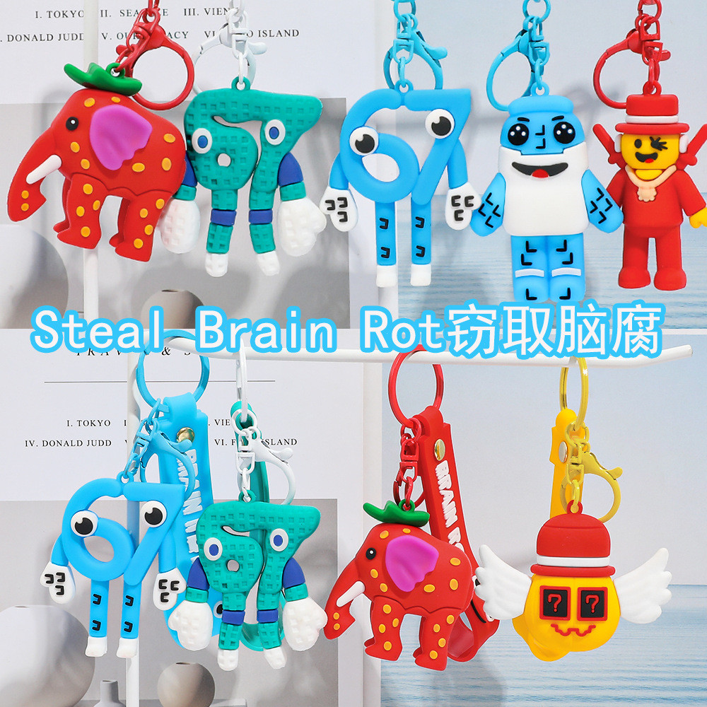 Roubar Um Brainrot Jandel Chaveiro Pandent Bags Acessórios Roblox 67 Lucky Blocks La Esok Sekolah Boneca De Pelúcia Maci em Oferta na Shopee