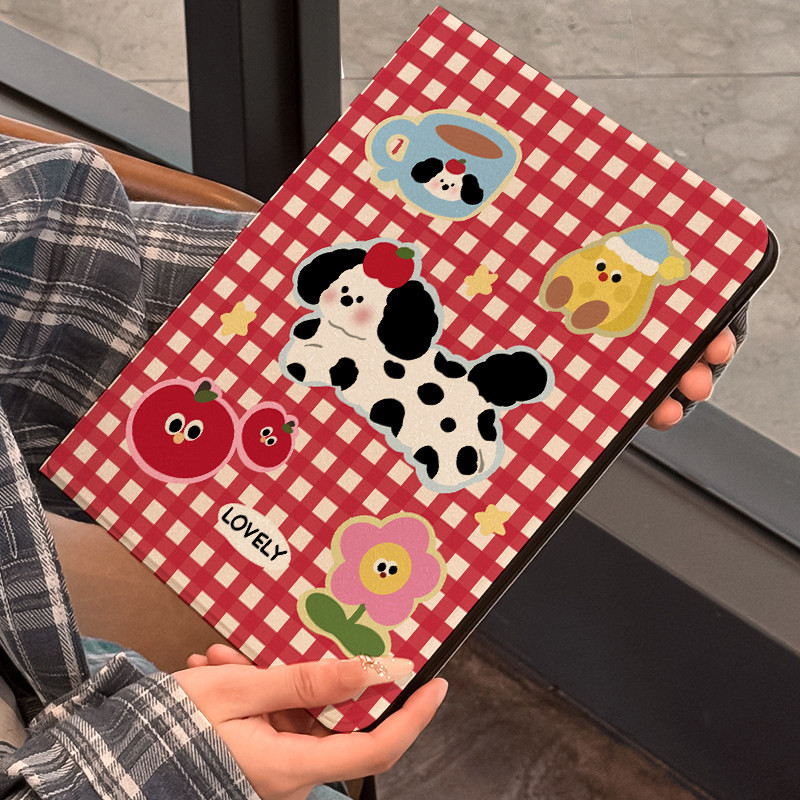 Capa Capinha Flip  Cachorrinho fofo para Tablet Samsung Galaxy Tab S6Lite  A9 PLUS S9 S10 FE PLUS+CASE Slot para Caneta
