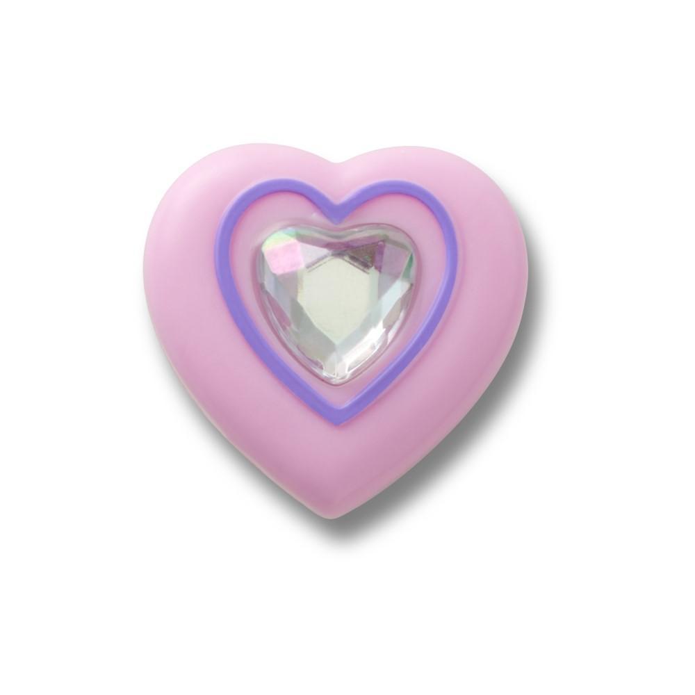 Jibbitz™ Coração Rosa com Gema Único em Oferta na Shopee