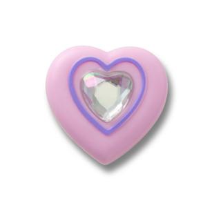 Jibbitz™ Coração Rosa com Gema Único em Oferta na Shopee