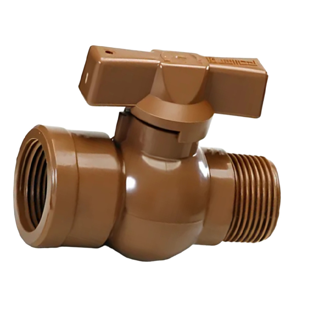 Registro Marrom Esfera Pvc Re-ri C/manopla 3/4  Polierg
