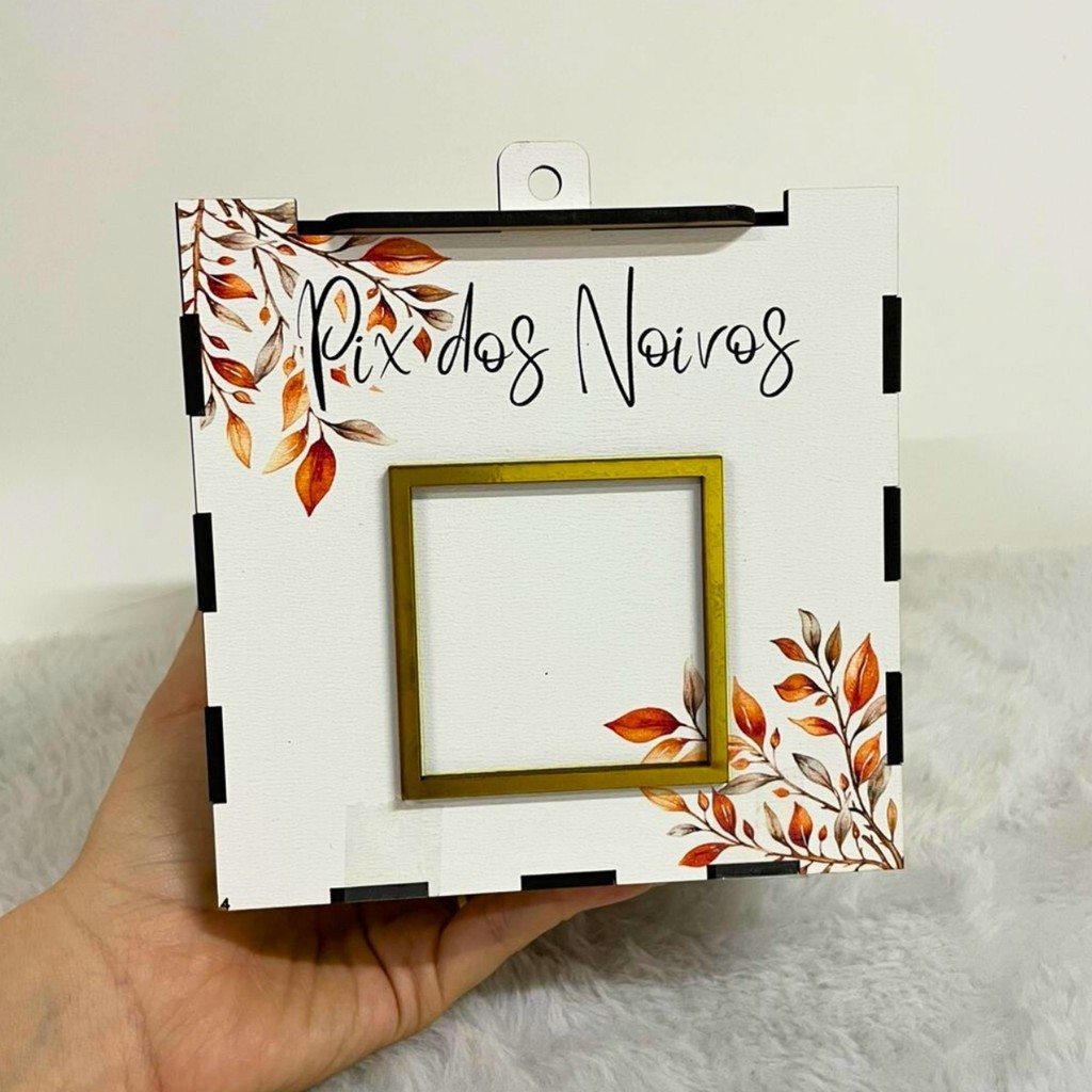 Urna PIX Casamento – Caixa Operação Lua de Mel Flores Terracota