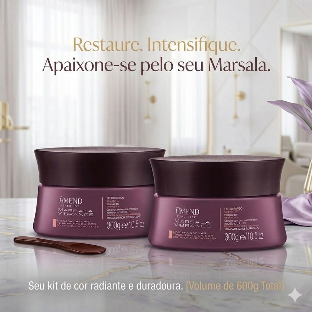Kit 2 Unidades Amend Cosmetics Mársala Expertise Marsala Vibrance 300G