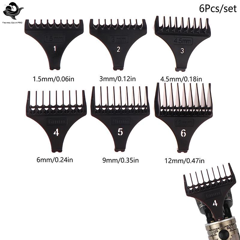 PFG 6 Pçs/set Para T9 1.5/3/4.5/6/9/12mm Profissional Aparador De Cabelo Limite Pente Universal Guardas Cabeleireiro Gui