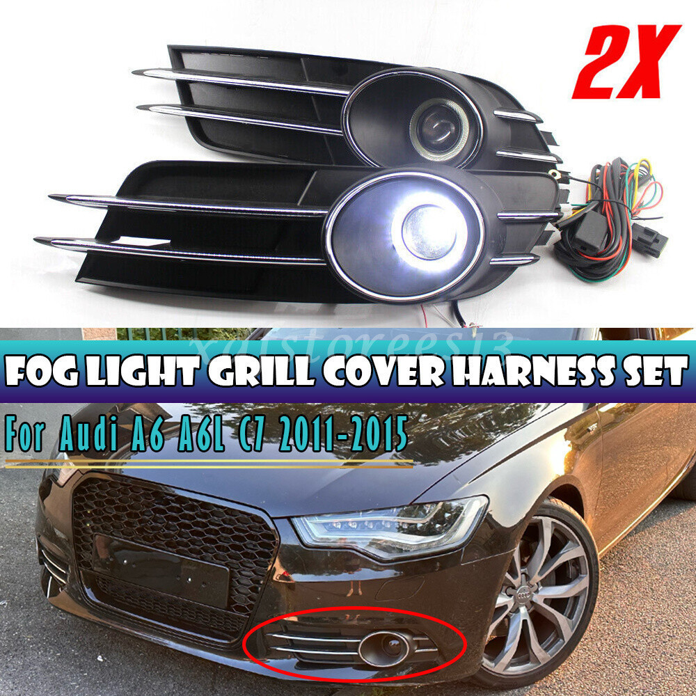 Esquerda E Direita Inferior Pára-Choques Grade Grill Capa Conjunto De Luz De Nevoeiro Para Audi A6 C7 2012-15