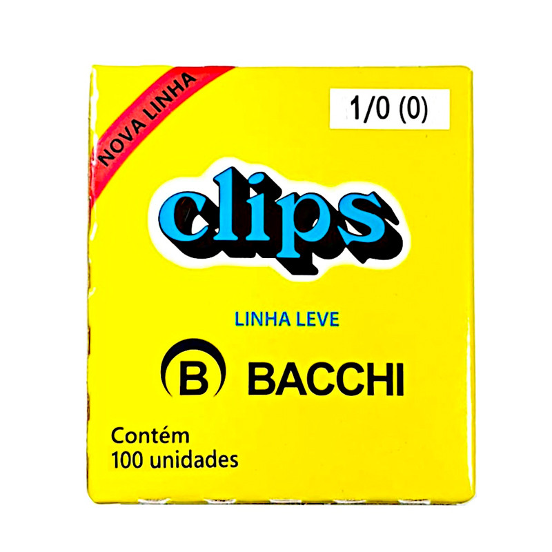 Clips galvanizado NR 1/0 (0) com 100 unidades Bacchi