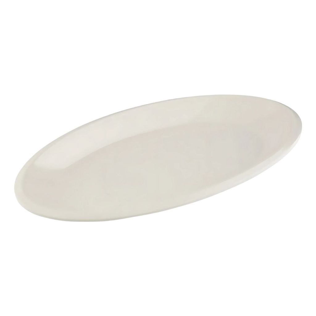 Travessa Bandeja Oval De Melamina Branca 30cm X 16cm Plaza Rasa Resistente Prato Para Petiscos Tuut