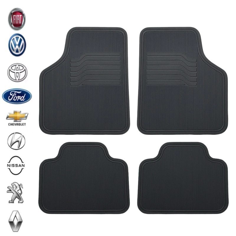 Tapete Automotivo Grosso Resistente Universal Carro Borracha Premium Encaixe Perfeito 4pçs