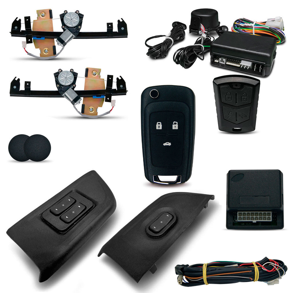 Kit Vidro Eletrico Alarme C/chave Onix e Prisma 4P Diant Inteligente
