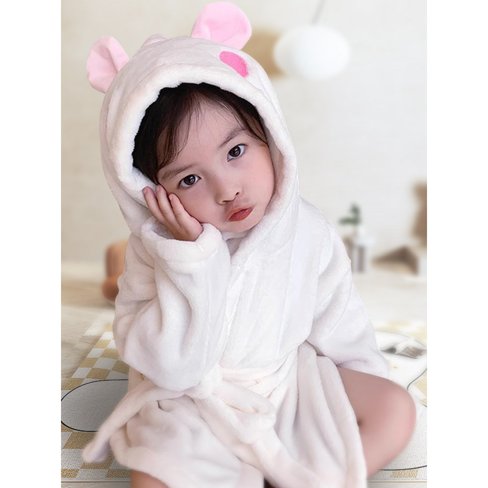 Crianças pijamas de flanela meninas unicórnio camisola meninos roupão meninas bebê Coral velo manto roupão primavera