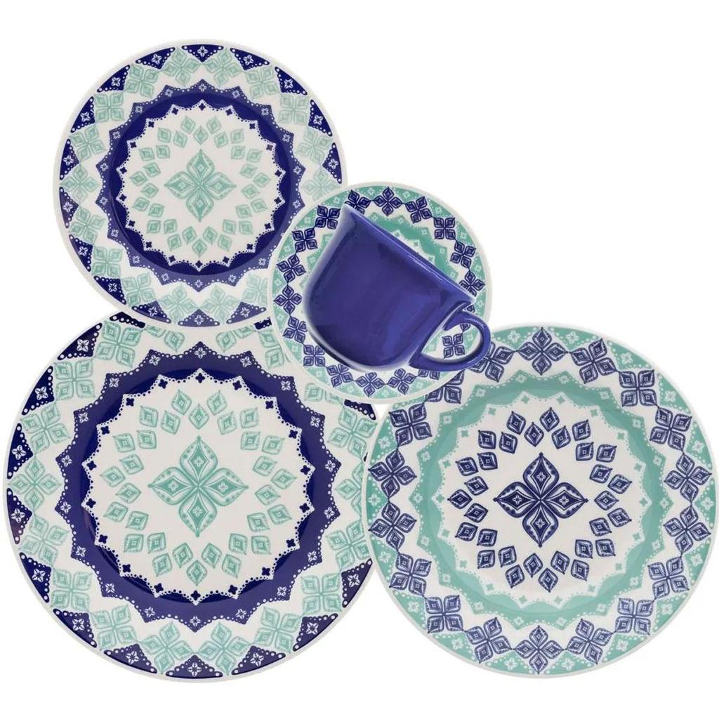 Aparelho de Jantar Cerâmica Oxford Lola 20 Peças Louça Completo